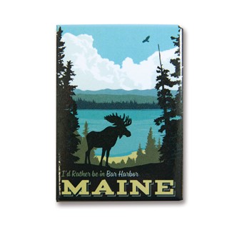 ME I'd Rather Be in Bar Harbor Magnet | Maine themed magnets