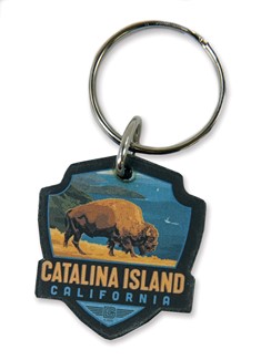 Catalina Bison Emblem Wooden Key Ring | American Made