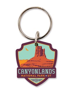 Canyonlands Emblem Wooden Key Ring | American Made