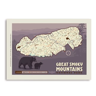 Map of GSMNP Vert Sticker | Vertical Sticker