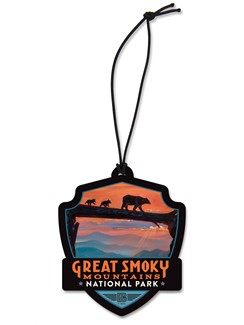 GSMNP Bear Crossing Emblem Wooden Ornament | American Made