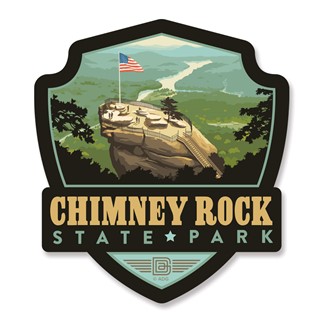 Chimney Rock State Park Emblem Wooden Magnet | American Made