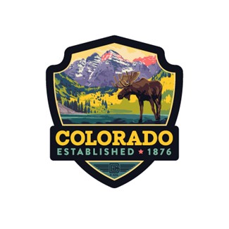 Colorado Maroon Bells Emblem Magnet | American Made Vinyl Magnets