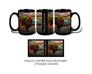 Yellowstone NP Bison Crossing Mug | Tourist Courts