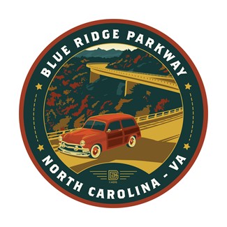 Blue Ridge Parkway Circle Sticker | Made in the USA