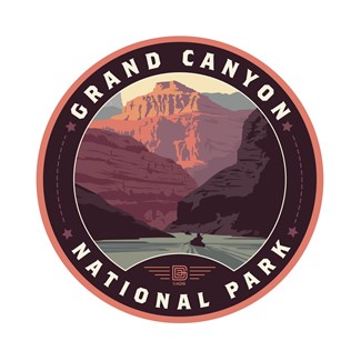 Grand Canyon NP Kayak Circle Sticker | Circle Sticker