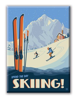 Spend the Day Skiing Magnet | American Made