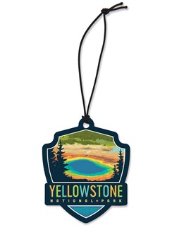 Yellowstone NP Prismatic Springs Emblem Wood Ornament | American Made