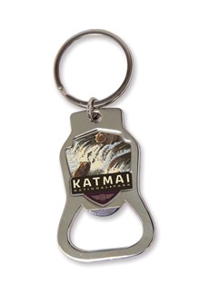 Katmai NP Fishing Party Emblem Bottle Opener Keyring | American Made