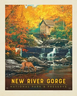 New River Gorge NP& Preserve Fall Colors 8" X 10" Print | American Made