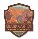 Grand Canyon Riverview Emblem Wooden Magnet