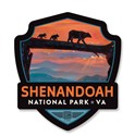 Shenandoah Bear Crossing Emblem Wooden Magnet