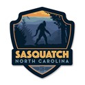 Sasquatch Roaming North Carolina Wooden Emblem Magnet