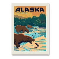 AK Fishing Bears Vertical Sticker