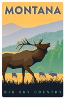 Montana Big Sky Country Elk Magnetic Postcard