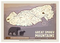 Great Smoky Map Postcard