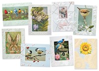Petite Inspirational Bird & Backyard Card Assortment - Box of 32
