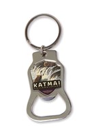 Katmai NP Fishing Party Emblem Bottle Opener Keyring