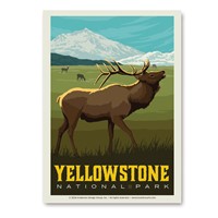 Yellowstone NP Bugling Elk Vert Sticker