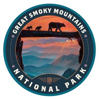 Great Smoky Mountains NP Bear Crossing Circle Sticker