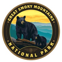 Great Smoky Mountains NP Black Bears Circle Sticker