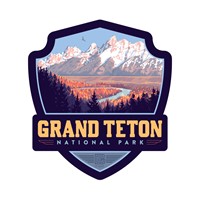 Grand Teton NP Snake River Valley Small Emblem Sticker